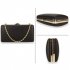 AGC00351A - Black Evening Clutch Bag With Gold Metal Work