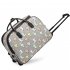 AGT1015 - Grey Owl Print Travel Holdall Trolley Luggage With Wheels - CABIN APPROVED