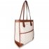 AG00758P - White Anna Grace Print Women's Fashion Handbag With Gold Metal Work