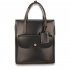 AG00754  - Black Front Pocket Fashion Tote Handbag