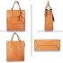 AG00754  - Tan Front Pocket Fashion Tote Handbag