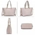 AG00773 - 2 Pieces Set White Fashion Croc Style Wholesale Tote Bag