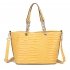 AG00773 - 2 Pieces Set Yellow Fashion Croc Style Wholesale Tote Bag