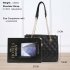 AG00777 - Black Quilted Shoulder Bag With Flower Decoration