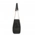 AG00777 - Black Quilted Shoulder Bag With Flower Decoration