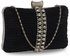 LSE0049 - Wholesale & B2B Gorgeous Black Crystal Strip Clutch Evening Bag Supplier & Manufacturer