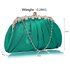 LSE0088 - Teal Sparkly Crystal Satin Evening Clutch