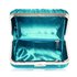 LSE006 - Teal Gorgeous Satin Rouched Brooch Hard Case teal Evening Bag