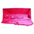 LSE0078 - Pink Ruched Satin Clutch With Crystal Flower