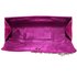 LSE0078 - Purple Ruched Satin Clutch With Crystal Flower