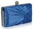 LSE0080 - Blue Satin Crystal Clasp Evening Evening Clutch Bag