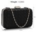 LSE0090 - Gorgeous Black Hard Case Evening Bag