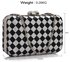 LSE0090 - Gorgeous Black/White Hard Case Evening Bag