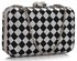 LSE0090 - Gorgeous Black/White Hard Case Evening Bag
