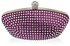 LSE0091 - Purple Diamante Encrusted Clutch Evening Wedding Bag Purse