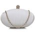 LSE0092 - Ivory Crystal Satin Evening Clutch