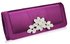 LSE0094 - Purple Crystal Flower Evening Clutch Bag