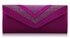 LSE00100 - Purple Diamante Evening Clutch Bag