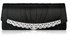 LSE00113- Black Sparkly Crystal Satin Clutch purse