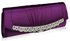LSE00113- Purple Sparkly Crystal Satin Clutch purse