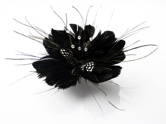 LSH0061 - Black Feather Fascinator