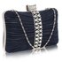 LSE0049 - Wholesale & B2B Gorgeous Navy Crystal Strip Clutch Evening Bag Supplier & Manufacturer