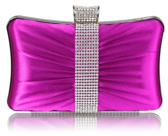 LSE0048 - Wholesale & B2B Gorgeous Purple Crystal Strip Clutch Evening Bag Supplier & Manufacturer