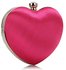 LSE0060 - Pink Diamante Hardcase Heart Clutch Bag