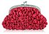 LSE00118- Pink Sparkly Crystal Satin Clutch purse