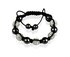 LSB009-White Shamballa Bracelet Crystal-Disco Ball Friendship Bead