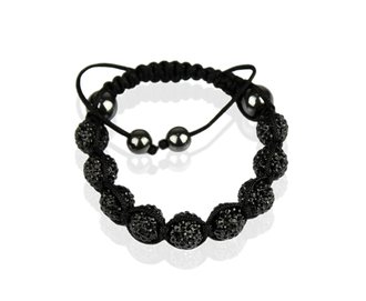 LSB0011-Wholesale & B2B Black Shamballa Bracelet Crystal-Disco Ball Friendship Bead Supplier & Manufacturer