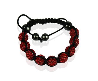 LSB0011-Wholesale & B2B Red Shamballa Bracelet Crystal-Disco Ball Friendship Bead Supplier & Manufacturer