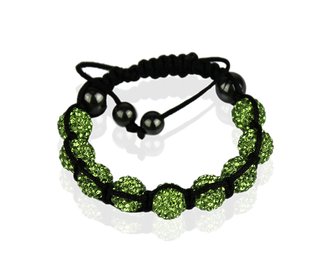 LSB0011-Wholesale & B2B Green Shamballa Bracelet Crystal-Disco Ball Friendship Bead Supplier & Manufacturer