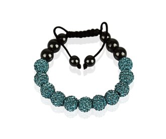 LSB0013-Teal Shamballa Bracelet Crystal-Disco Ball Friendship Bead