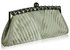 LSE00127 - Ivory Ruched Satin Clutch With Crystal Decoration