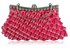 LSE00132- Pink Sparkly Crystal Satin Clutch purse