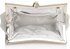 AGC00139 - Silver Sparkly Crystal Satin Clutch purse