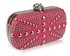 LSE00135-Wholesale & B2B Pink Studded Clutch Bag With Crystal-Encrusted Skull Clasp Supplier & Manufacturer