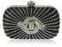 LSE00136-Black Satin Clutch Bag With Crystal-Encrusted Skull Clasp