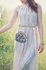 LSE00145- Silver Grey Women's Knuckle Rings Evening Bag