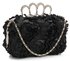 LSE00145- Black Women's Knuckle Rings Evening Bag