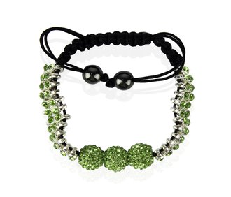 LSB0015-Green Shamballa Bracelet Crystal-Disco Ball Friendship Bead