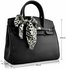 LS00141B - Black Fashion Scarf Tote Handbag
