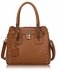 LS00262- Brown Studded Tote Bag With Padlock