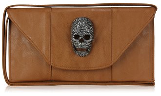 LSE00144 - Brown Skull Clutch purse