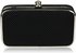 LSE00150 - Black Beaded Hard Case Evening Clutch