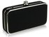 LSE00150 - Black Beaded Hard Case Evening Clutch