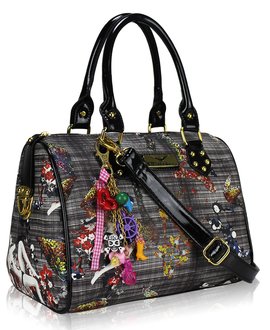 LS7020 - Black Fashion Tote Bag With Charm