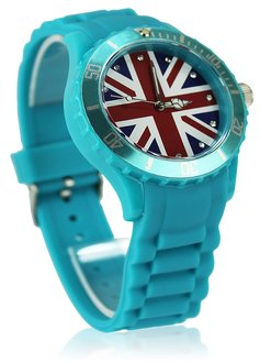 LSW007-Wholesale & B2B Unisex Teal Union Jack Watch Supplier & Manufacturer