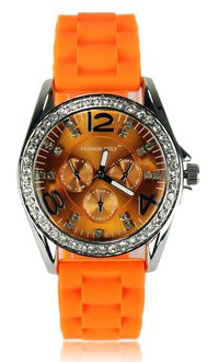 LSW002-Orange Women's Diamante Watch